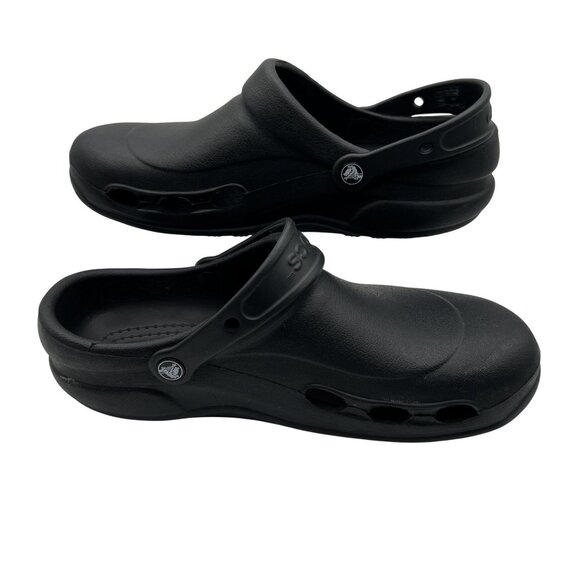 Crocs Mens 11 Classic Bistro Black Clogs Casual Work Comfort Shoes Beach Sandals - Picture 2 of 9
